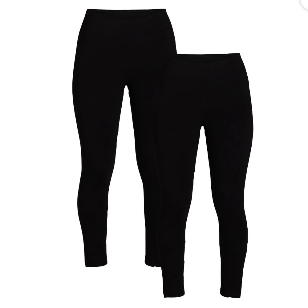 Time and Tru 2- Pack Women's Black High-Rise Ankle Knit Leggings Size XL NWT